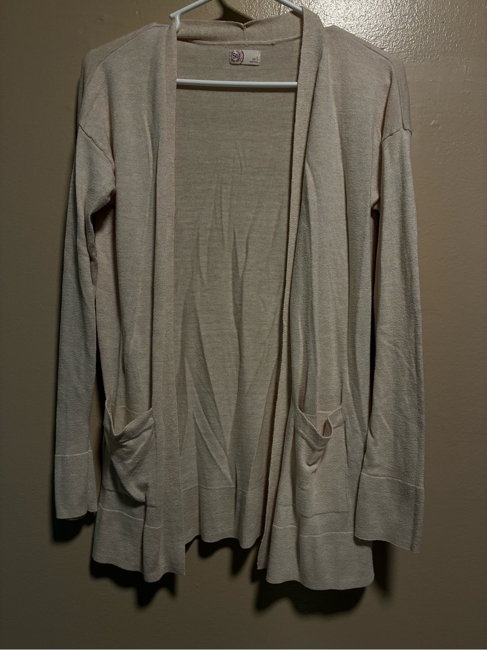 SO Open-Front Cardigan Sweater - Cream